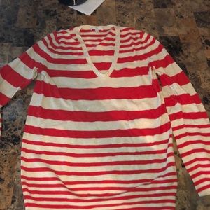 Stripe v neck sweater gap